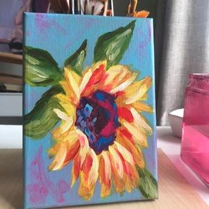 Sunflower. Acrylic Painting